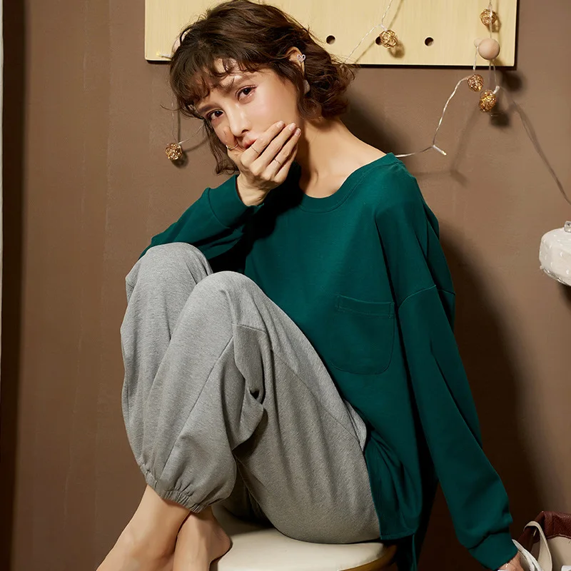 Женский пижамный комплект осень-зима женская одежда для сна Женская мультяшная