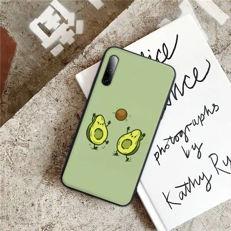 

Cute Cartoon Fruit Avocado Black Rubber Phone Cover For Samsung J4 J6 J5 J7 2016 Note 5 8 9 10 Lite Plus 20 Ultra Case