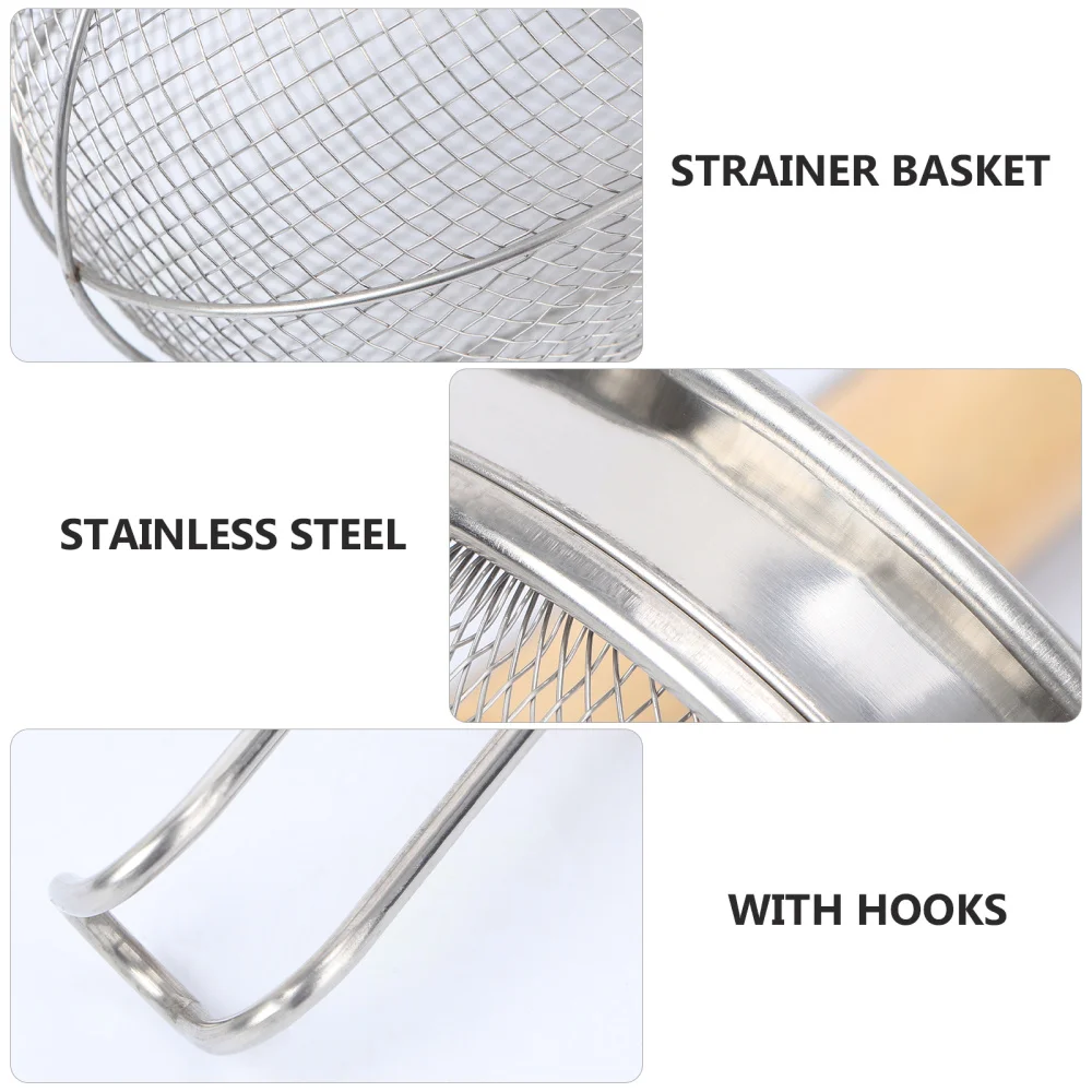 

New Fashion Kitchen Stainless Steel Big Mesh Food Dumpling Noodle Strainer