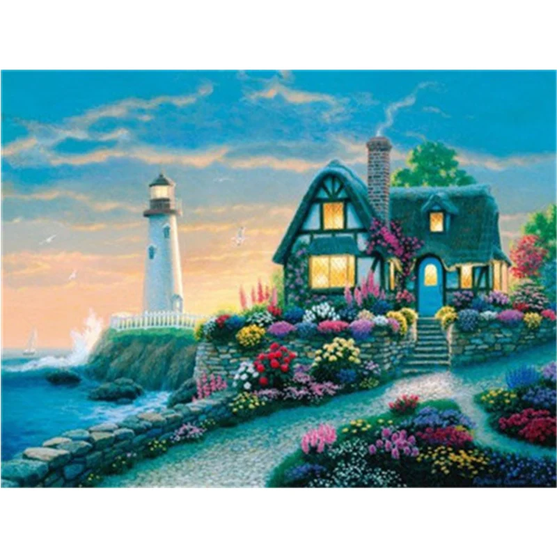 Картина по номерам на холсте Раскрашивание маслом натуральный акрил сделай сам