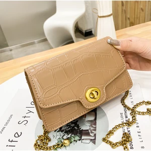 stone pattern pu leather crossbody bag for women trendy luxury solid color chain handbags female travel fashion shoulder bag free global shipping