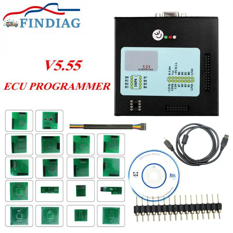 

Диагностический инструмент XPROG V5.55 ECU, программируемый интерфейс, черный металлический бокс, ECU Программатор, Полные Адаптеры XPROG V5.55