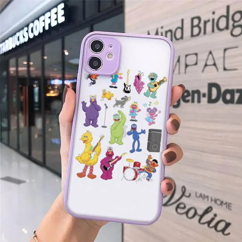

Ins Sesame Street Cookie Phone Case Matte Transparent for iPhone 7 8 11 12 s mini pro X XS XR MAX Plus cover funda