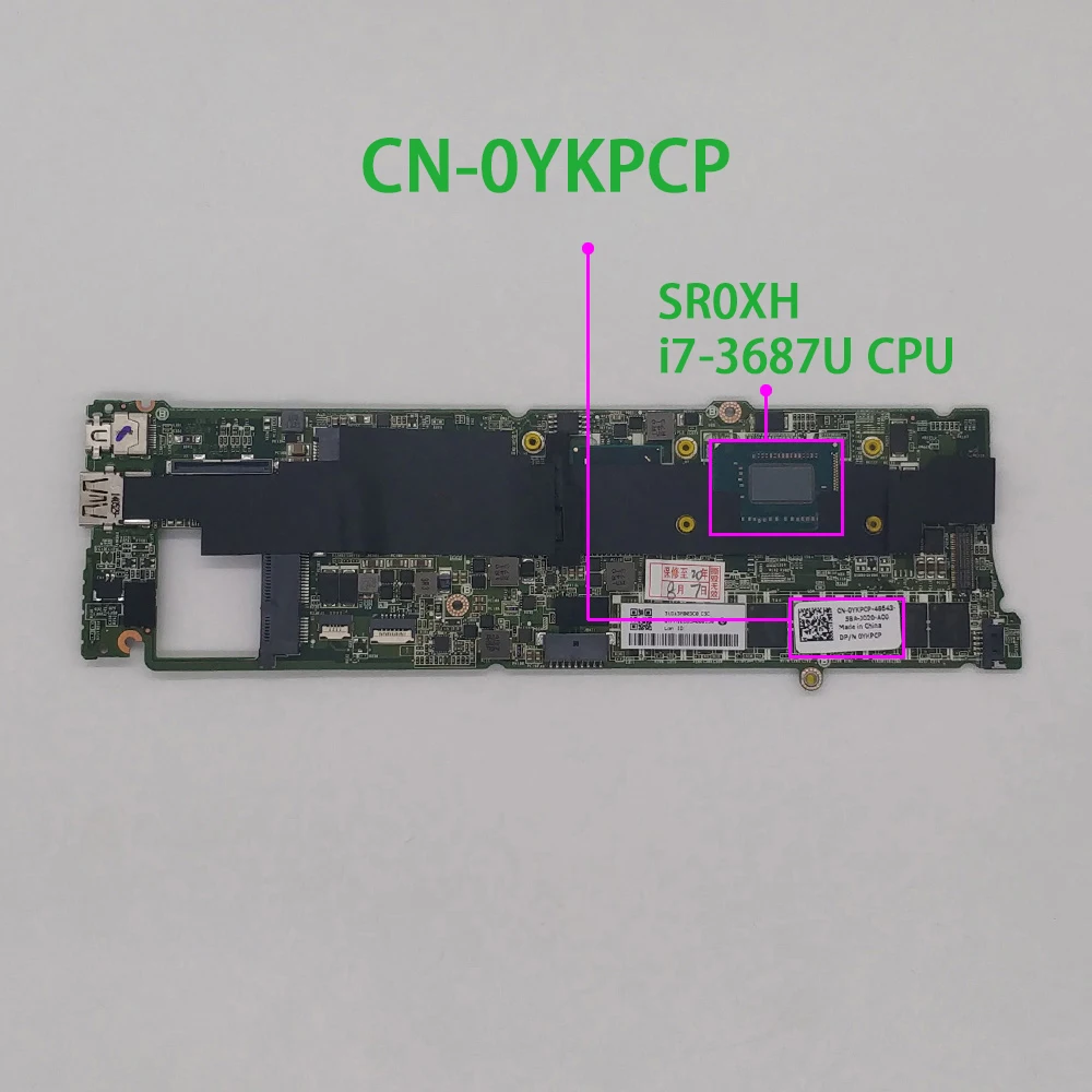 CN 0YKPCP ykdad13bmbcc0 w i7 3687U CPU 8G RAM для Dell XPS L322X ноутбук ПК материнская плата|Материнские