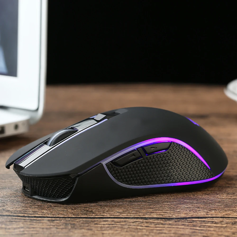 Беспроводная мышь VicTsing XW354, светодиодный, с подсветкой, RGB, USB, оптическая, эргономичная, бесшумная, перезаряжаемая, для компьютера, ноутбука, геймера