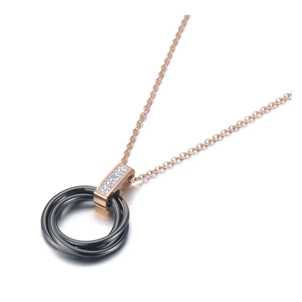 Оригинальный дизайн Титан Нержавеющая сталь черный/белый керамический кристалл