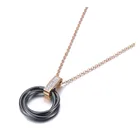 Оригинальный дизайн Титан Нержавеющая сталь черныйбелый керамический кристалл кулон чокер свадебные ожерелья для женщин N19087