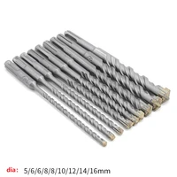 9pcsset 160mm round shank electric hammer drill bit set general drilling bits tools for concrete wall brick block masonry tools