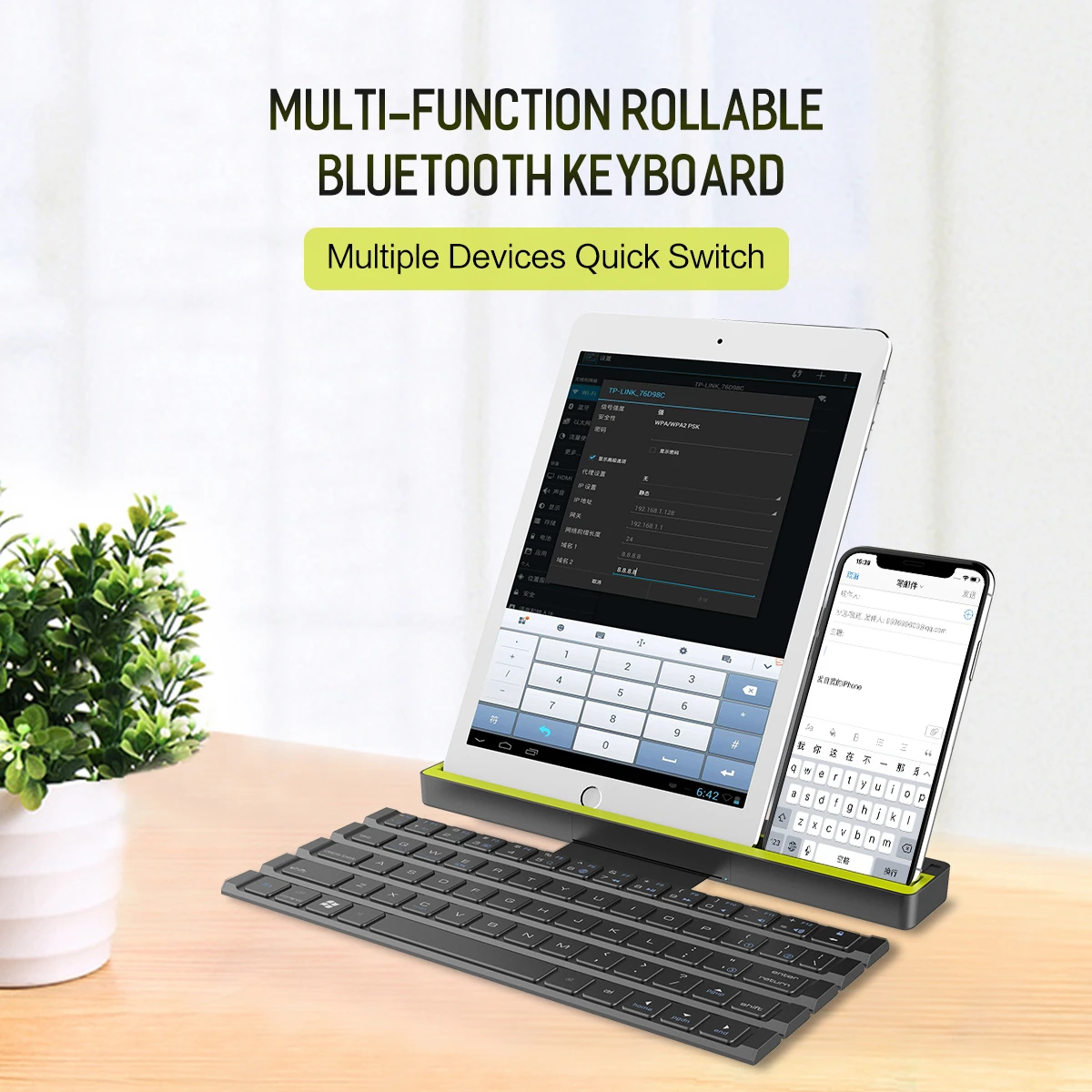 Складываемая Bluetooth клавиатура для iPad Pro Mini Air мульти-Функция bluetooth-клавиатуры для iPhone быстро переключатель