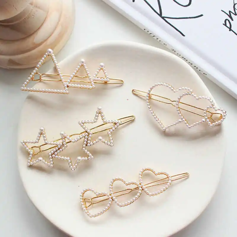 

Metal Pearls Hair Clips For Women Hairbands Comb Bobby Pin Barrettes Hairpins Headwear Hair Accessories Styling Tools