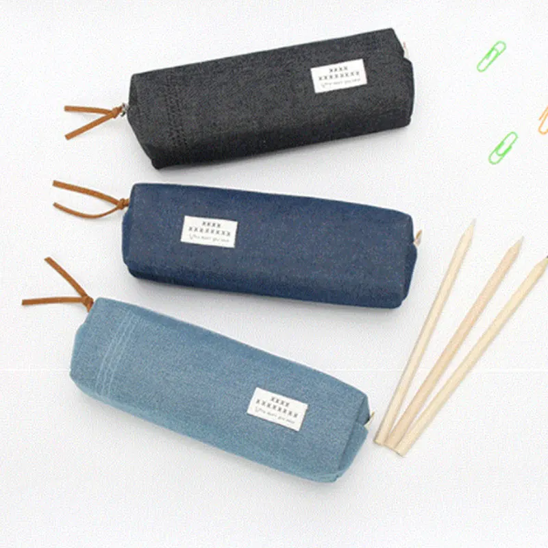 Компактный однотонный чехол для карандашей девочек и мальчиков школьный пенал