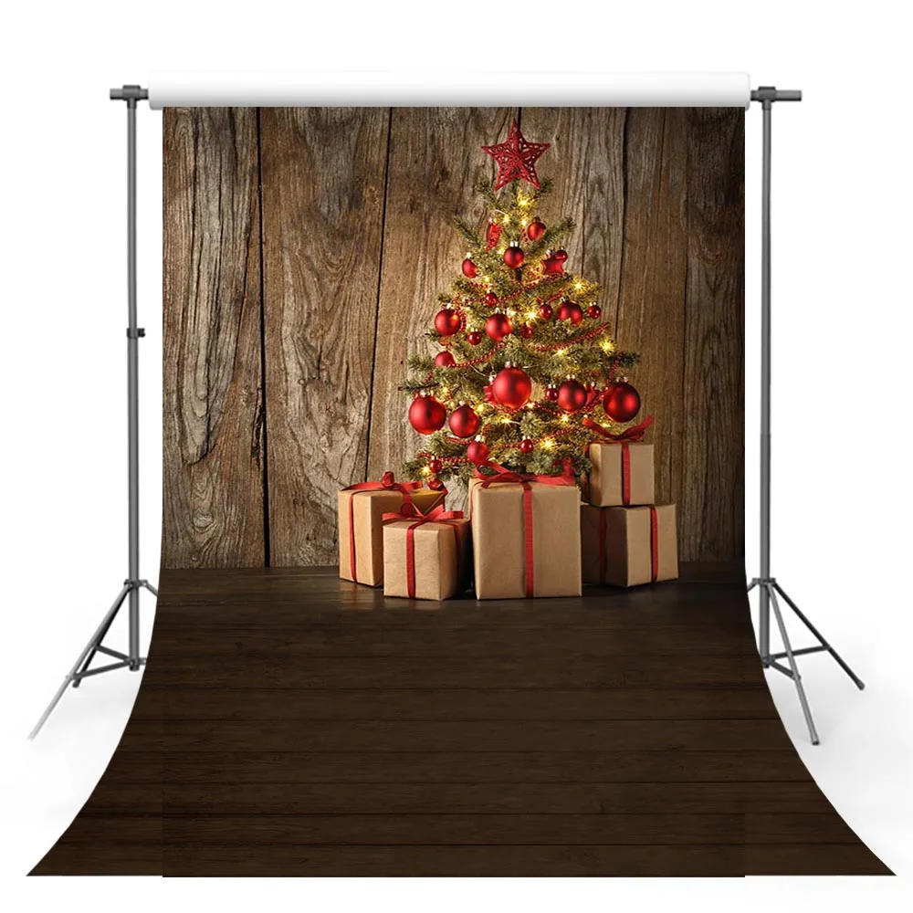 

Avezano Christmas Backdrops Tree Winter Bell Gift Wooden Floor Board Decor Banner Photography Background Photo Studio Photozone