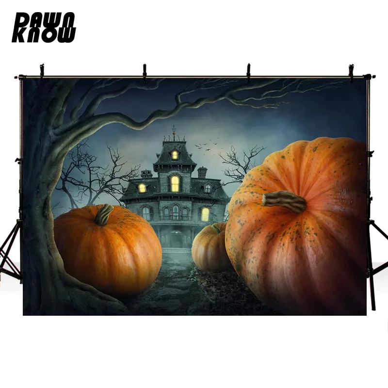 

DAWNKNOW Счастливого Хэллоуина вечерние фон для фотосъемки с изображением привидения дом Тыква-декорация для детской фото-студии G803