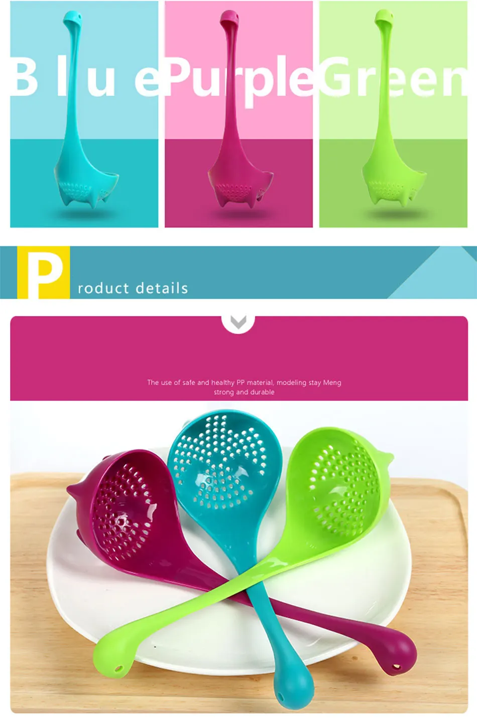 Swan Shaped Soup Colander Spoon Long Handled Dipper Ladle Colander Tableware Dinnerware Reusable Ladle Kitchen Gadgets Tools