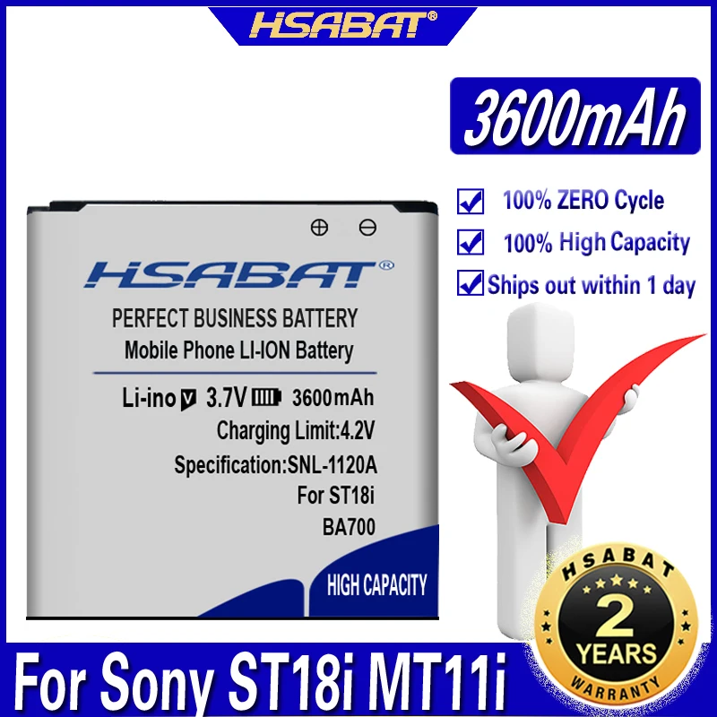 Аккумулятор HSABAT BA700 для Sony Ericsson XPERIA RAY ST18i MT11i MT15i MK16i Xperia Neo Pro 3600 мАч|Аккумуляторы