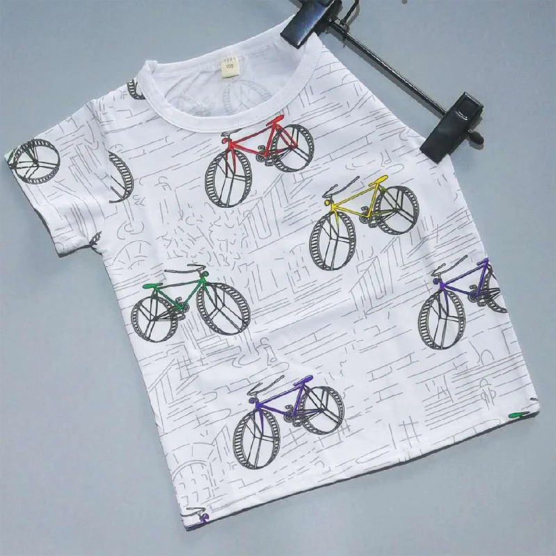 Новое поступление летняя хлопковая Футболка для девочек футболки с принтом