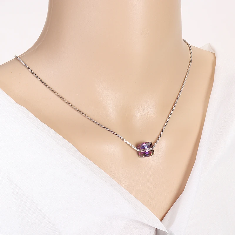 Красочный куб Shellhard длинная звено колье цепочка ожерелья и подвески ювелирные