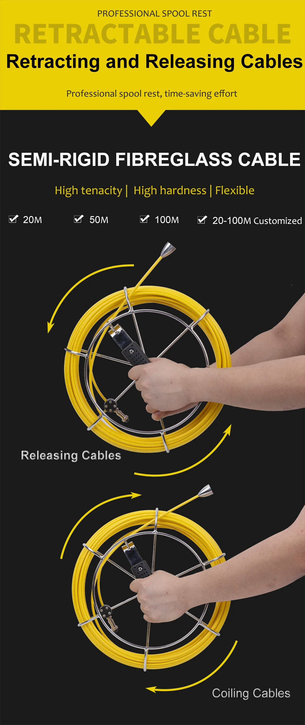 SYANSPAN 9&quot WiFi Pipe Inspection Video Camera Drain Sewer Pipeline Industrial Endoscope support Android/IOS 360 Rotation 20-100M |