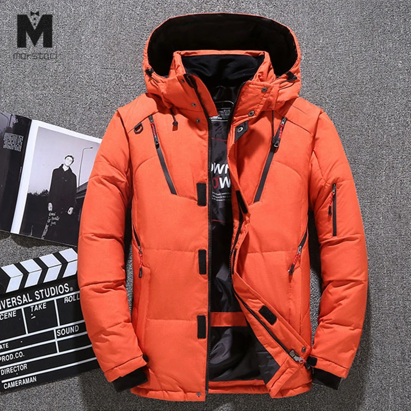 Высококачественная зимняя мужская куртка с капюшоном Толстая теплая парка на
