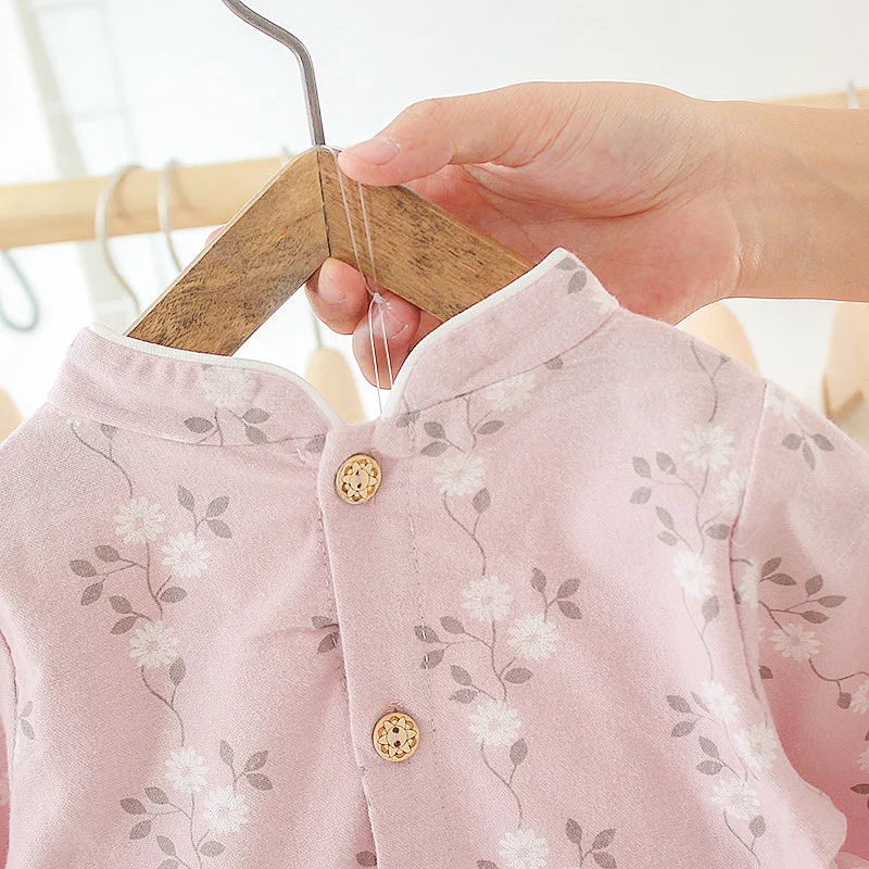 Китайское милое платье Ципао для маленьких девочек Летнее пляжное с рисунком