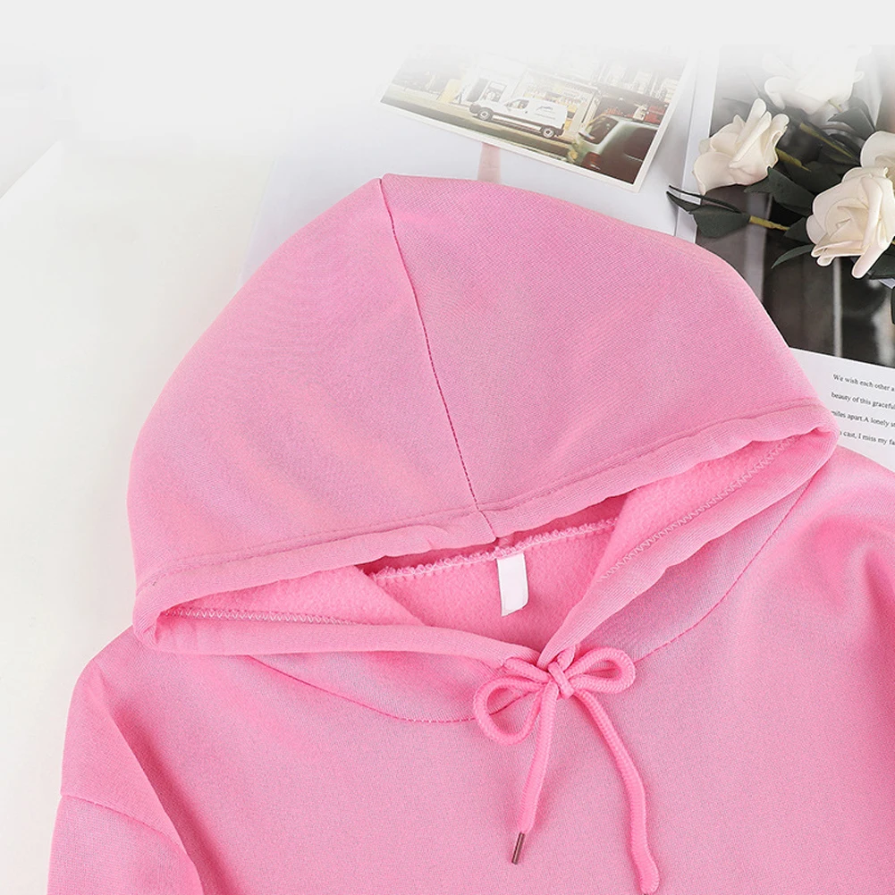M-3XL Hoodies Women Men Autumn Solid Color Long Sleeve Hoodie Pocket Drawstring Loose Sweatshirt Pullover Sweatshirt Hoodie