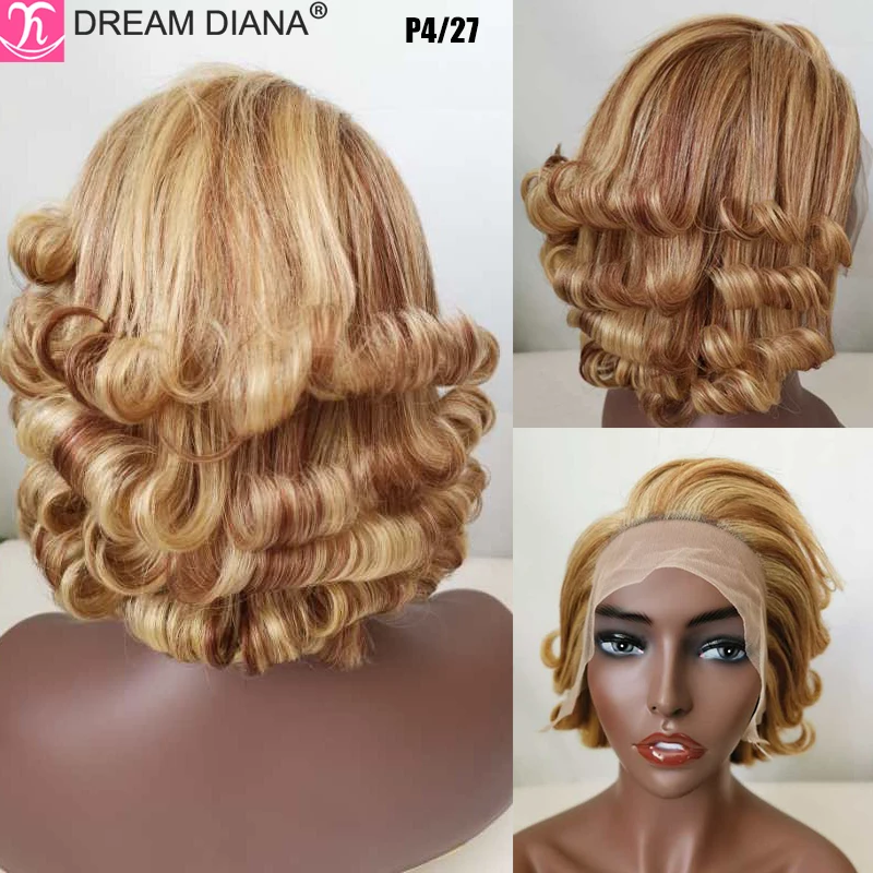 DreamDiana малазийский Омбре волнистые человеческие волосы парик без клея 150