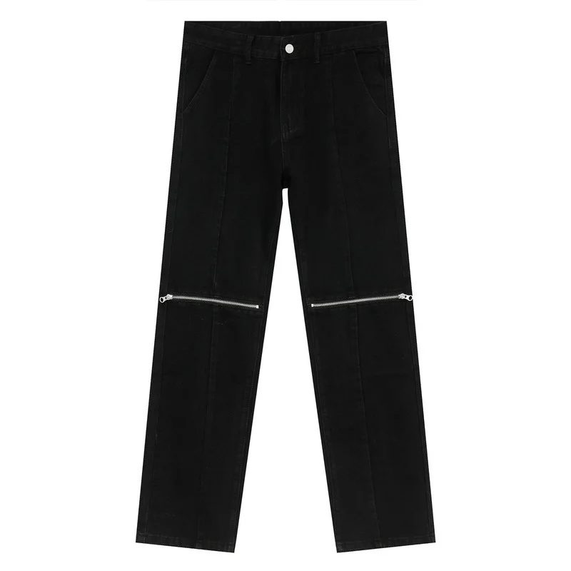 ICCLEK Autumn New Jeans Black Jeans Zipper Jeans Straight Jeans Men Men Jeans Pants Slim Fit  Men Jeans Pants  Skinny Jeans Men