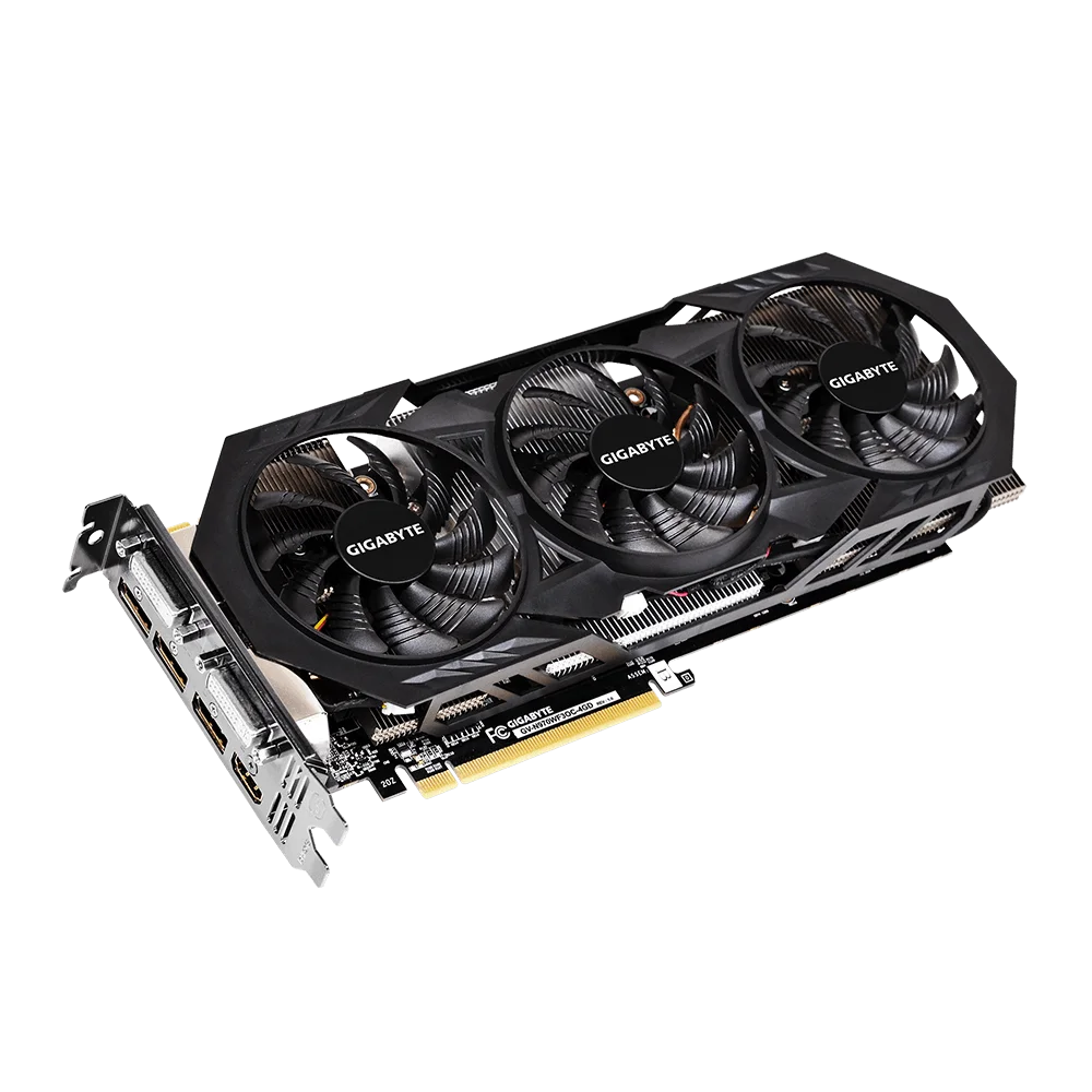 Б/у GIGABYTE GTX 970 (OC) 4 Гб видеокарта Оригинал gpu графика игральные карты для NVIDIA DVI HDMI DP