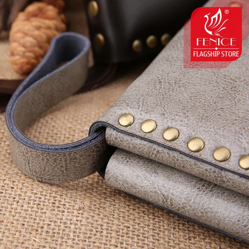 Кожаная ручная сумка Fenice для парикмахерских ножниц складная груминга питомцев