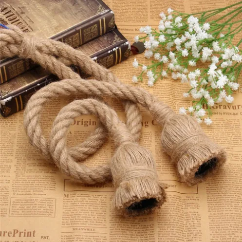 Американский промышленный светильник из пеньковой веревки декоративный