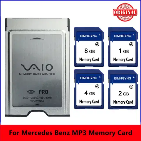 MP3 карта памяти PCMCIA для Mercedes Benz, SD-карта, адаптер с SD-картой 1 Гб, 2 ГБ, 4 ГБ, 8 ГБ, оригинал