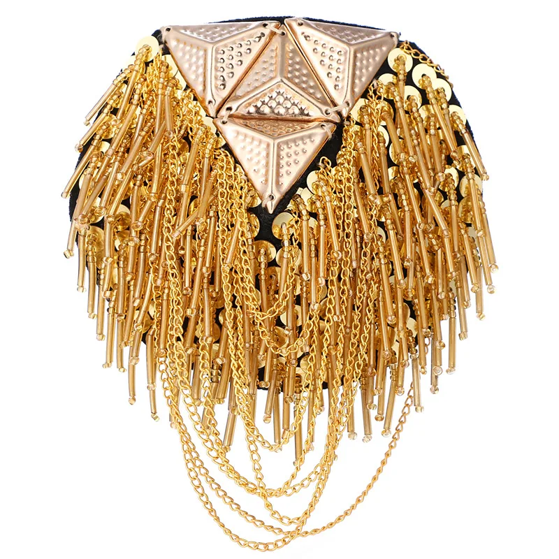 Эполета ручной работы ювелирные изделия кисточка большая брошь на плечо эполет с