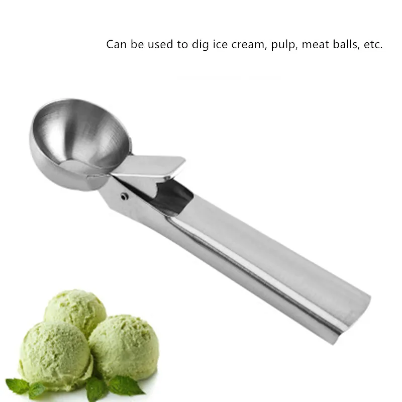 Ice Cream Scoops Stacks Stainless Steel Digger Non-Stick Fruit Ball Maker Watermelon Spoon Tool | Дом и сад