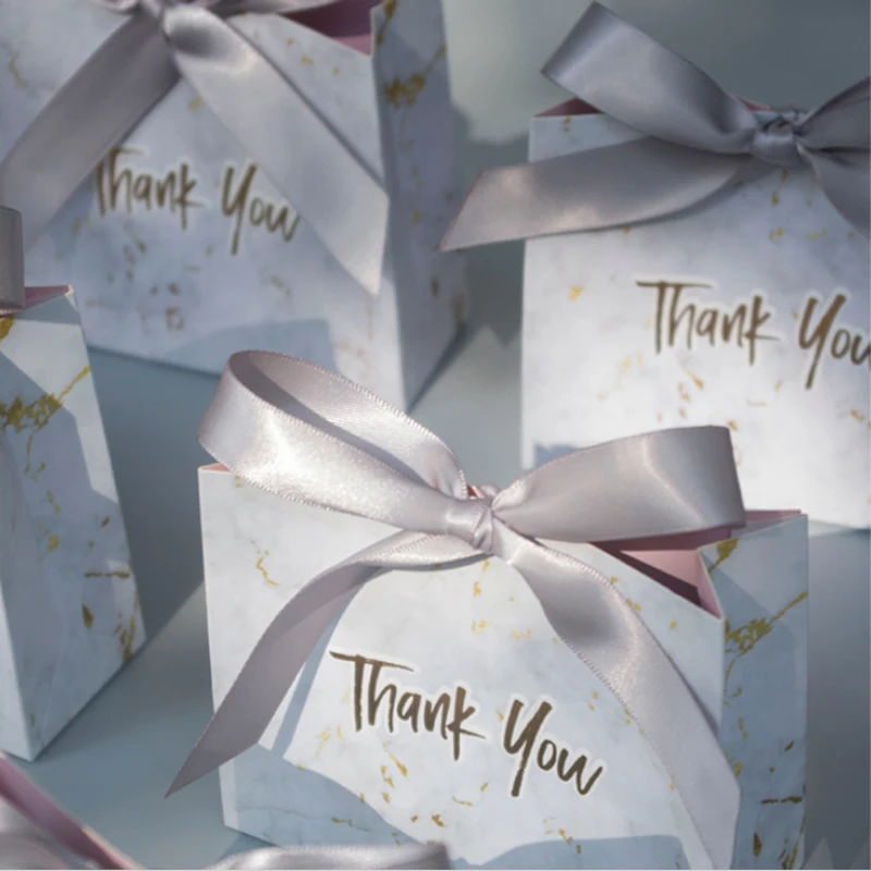 

2021 New Creative Mini Grey Marble Gift Bag Box for Party Baby Shower Paper Chocolate Boxes Package/Wedding Favours candy Boxes