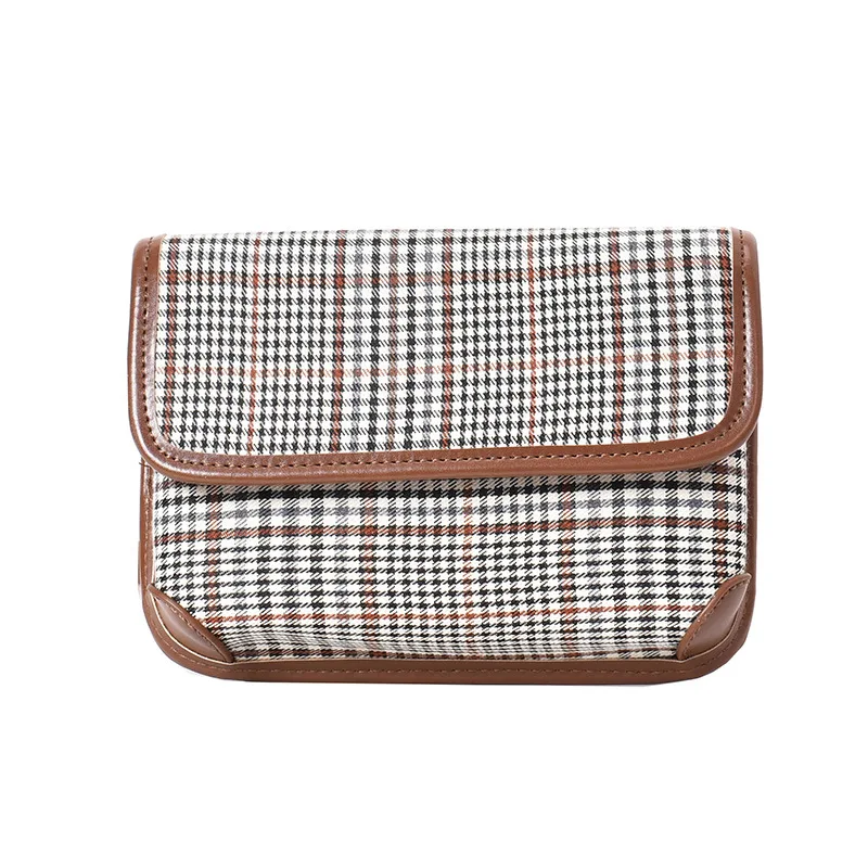 

Simple and Versatile Lightweight Plaid Waist Bags Female Autumn and Winter New Fashion Stitching Shoulder Messenger Bag Bum Bags