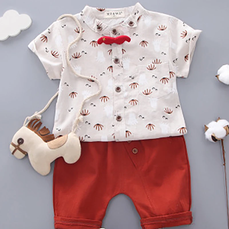 Модная одежда для мальчиков дизайнерский комплект с галстуком-бабочкой Новинка