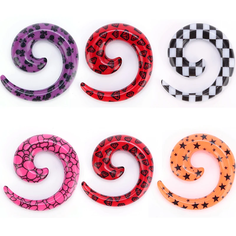 2 шт. новые затычки для ушей с туннельным узором модные акриловые ушные растяжки