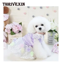 pet dog dresses clothes spring and summer wedding flower dress puppy cat tutu skirt for small dogs chihuahua french bulldog