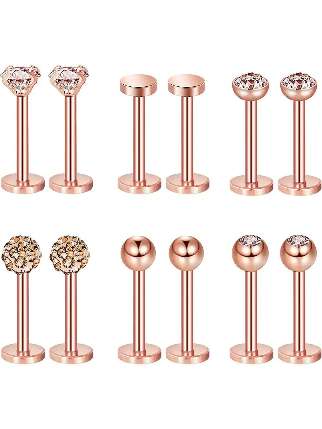 12 шт./лот кольцо для губ с кубическим цирконием зубчатый камень внутренней