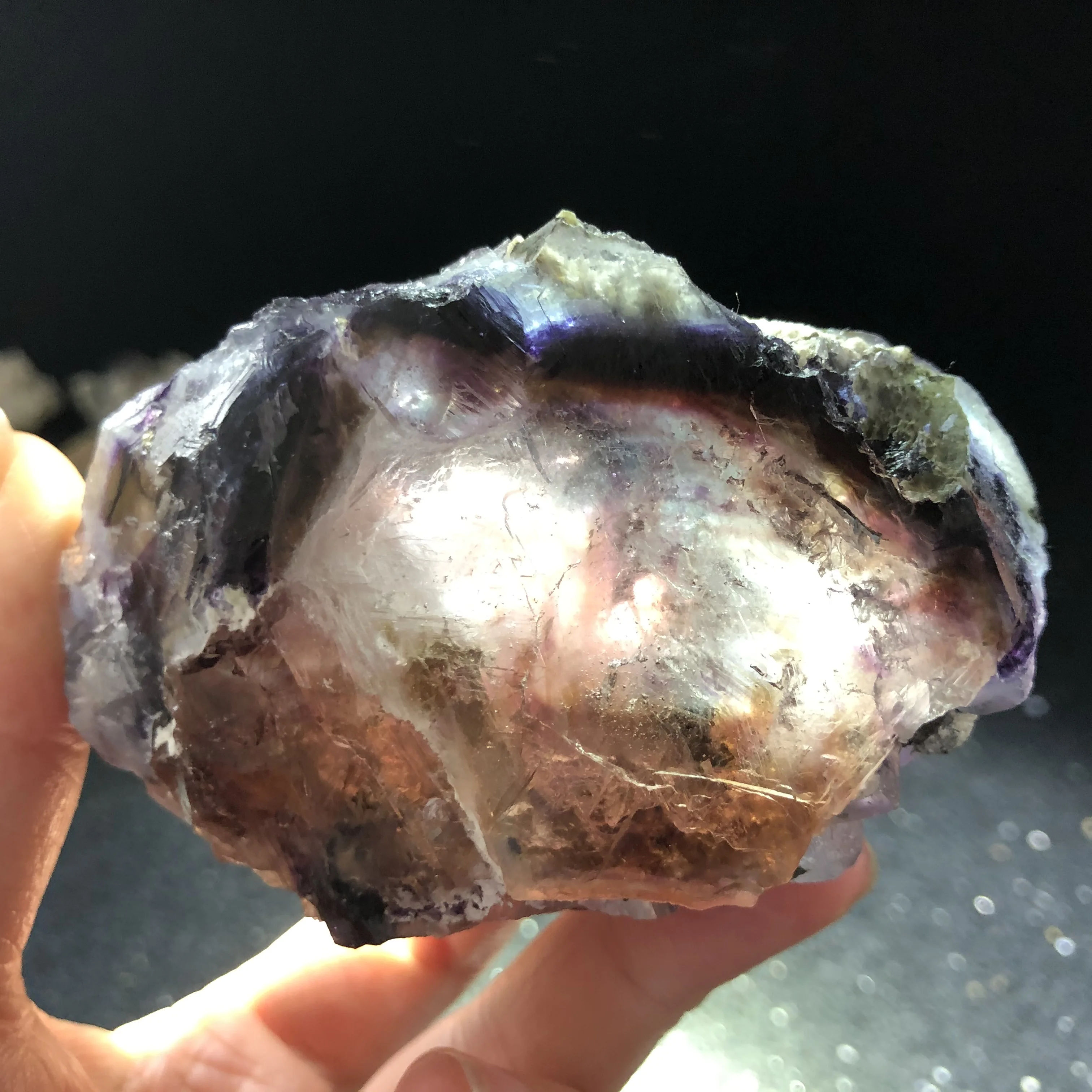 

340.8gNatural mirage purple fluorite mineral stone home decoration crystal aura meditation healing teaching CRYSTAL QUARTZ GEM