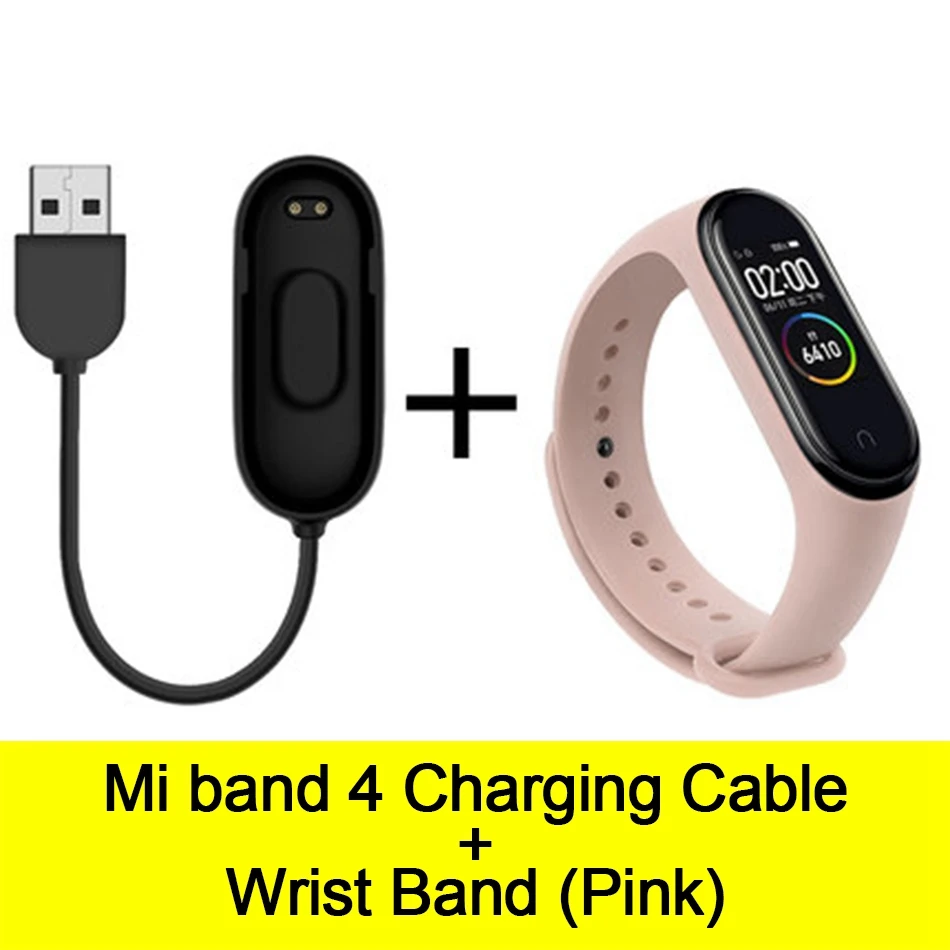 Cable-Pink Usb-кабель для зарядки mi Band 4, шнур для зарядного устройства, Сменный Адаптер для Xiao mi Band 4, NFC, линия для зарядки+ браслеты - Цвет: Cable-Pink