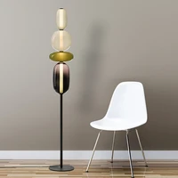 nordic post modern simplicity metal body colored glass cover floor lamp living room decoration bedroom study light fixture led