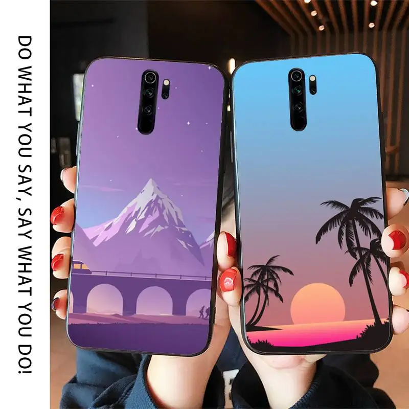 Роскошный чехол для телефона с изображением заката из мультфильма Redmi 7A 5Plus Note 5 6 7