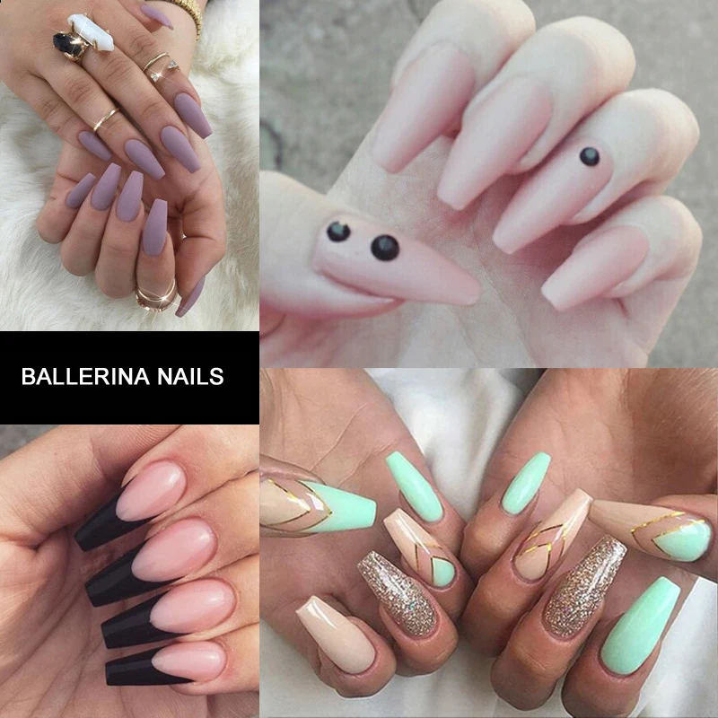 Прозрачные ультратонкие накладные ногти TKGOES 12 размеров полное покрытие из