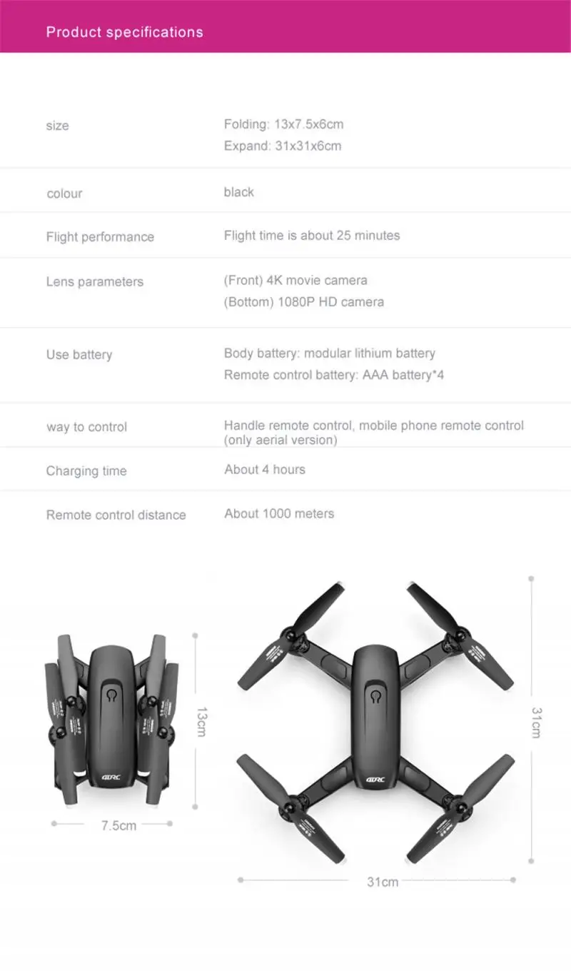 F6 GPS Дрон 4K камера HD FPV Дроны с Follow Me 2 4G WiFi оптический поток складной