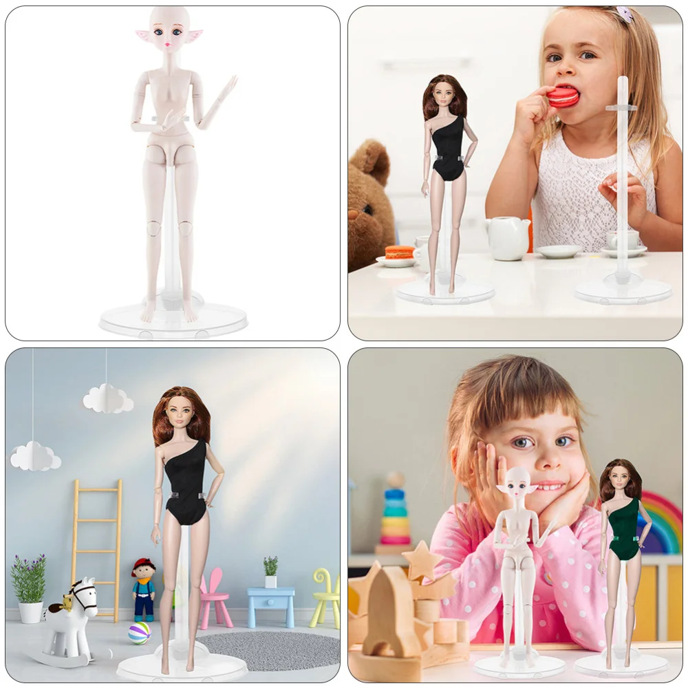 15pcs holding stands for 16 dolls transparent support barbie stand display holder high quality children toys accessories free global shipping