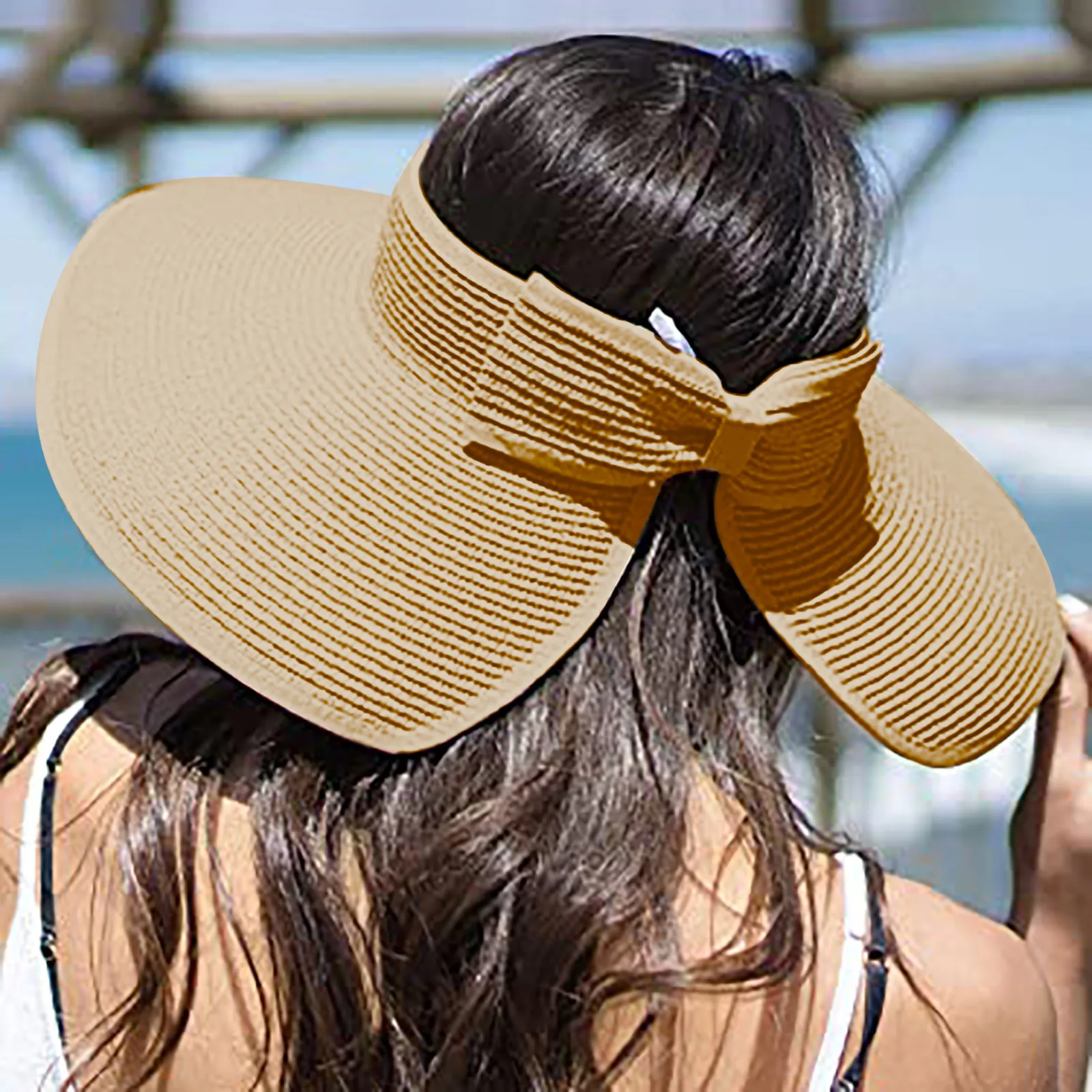 

Новые летние Для женщин летние Козырьки Шляпы складная шляпа от солнца, широкополая шляпа с широкими полями пляжные Шапки соломенная шляпа ...
