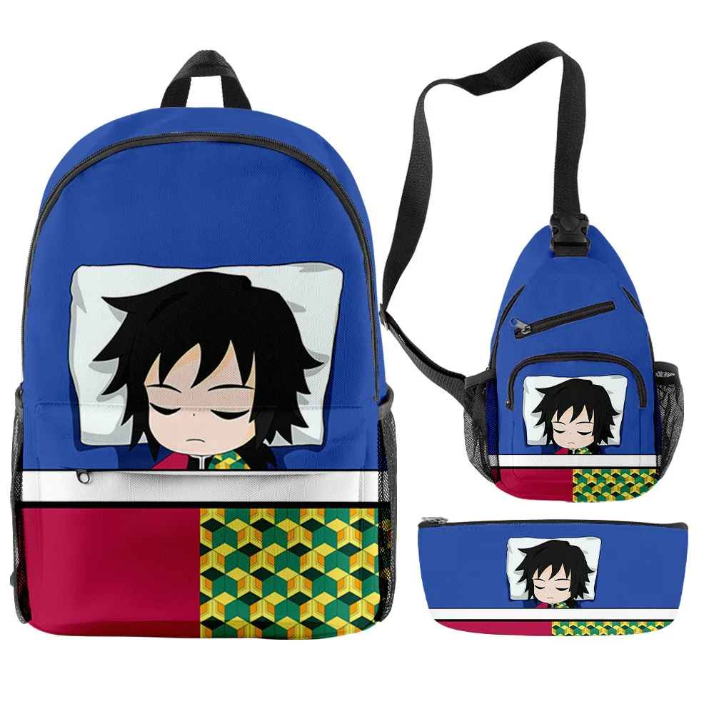 

Backpacks Schools Bags Boys Girls Demon Slayer Kimetsu No Yaiba Tomioka Giyuu Mochila Teenage Cartoon Cute Kawaii Cosplay Bags
