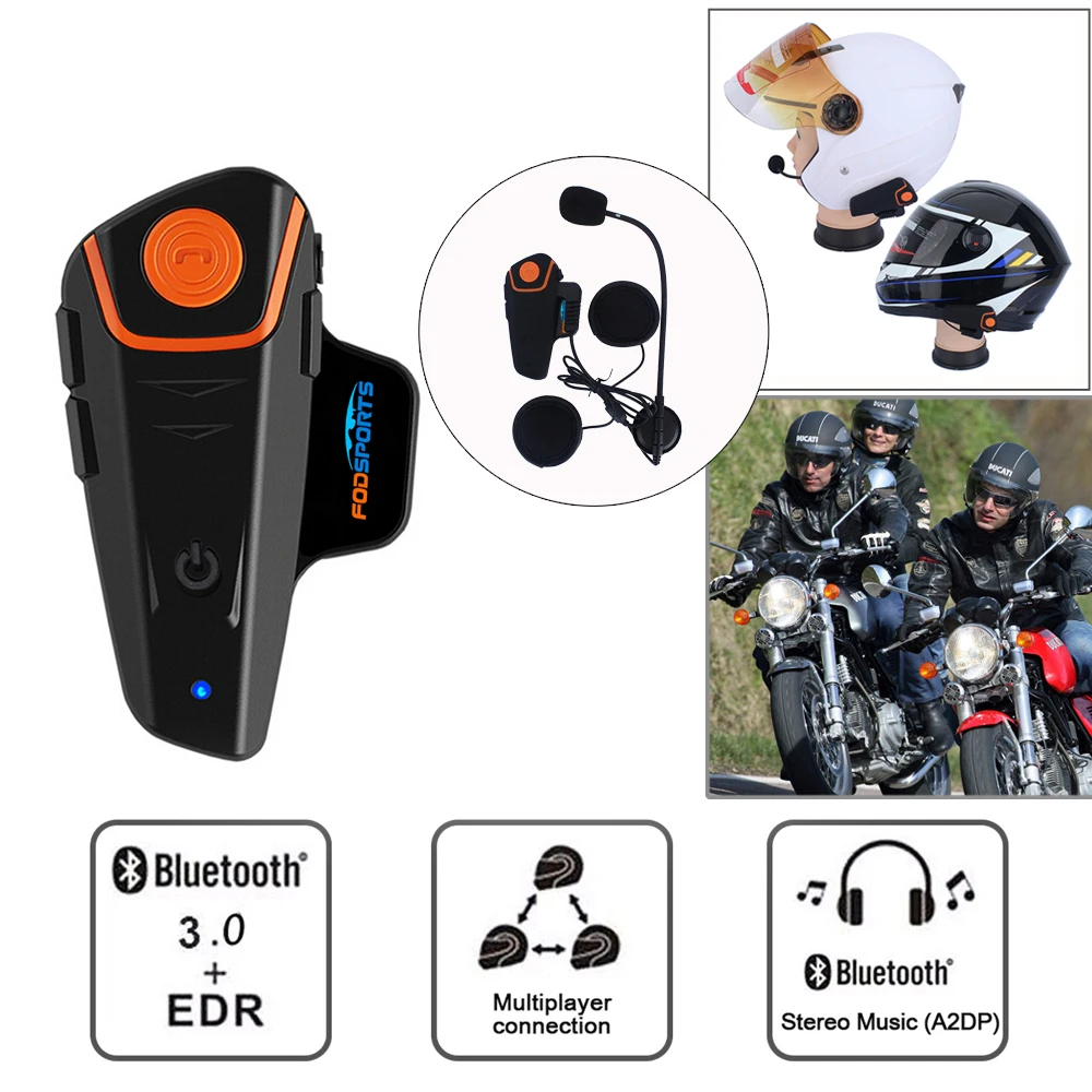 Водонепроницаемая Bluetooth гарнитура для мотоциклетного шлема|headset intercom|bt