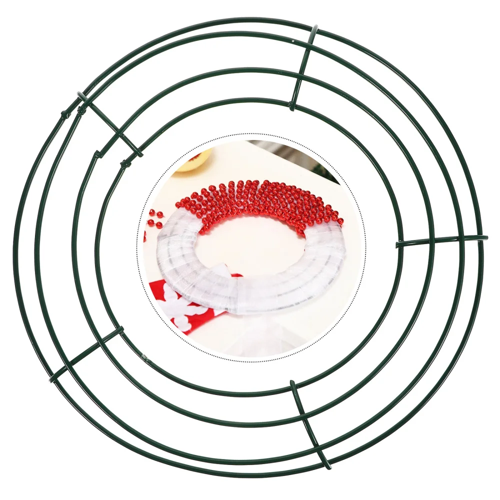 

5Pcs Wreath Frame Green Round Wire Wreath Making Ring Christmas Wreath Accessory